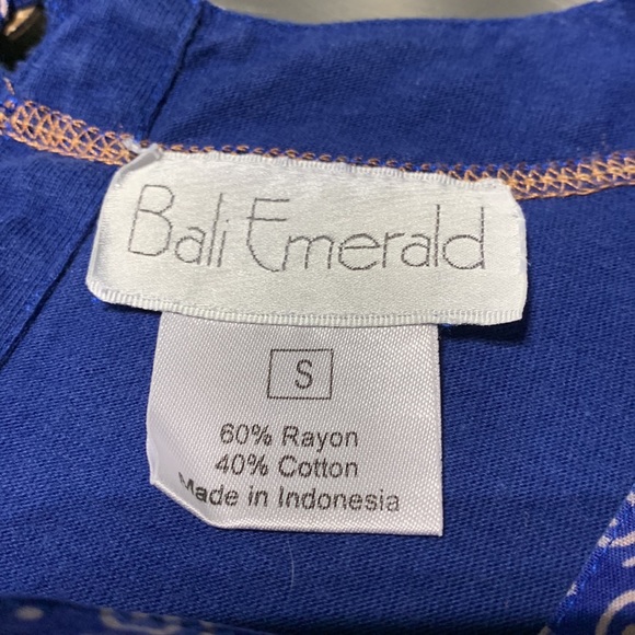 Bali Emerald Blue Batik Multi Media Top Size S - Picture 6 of 10